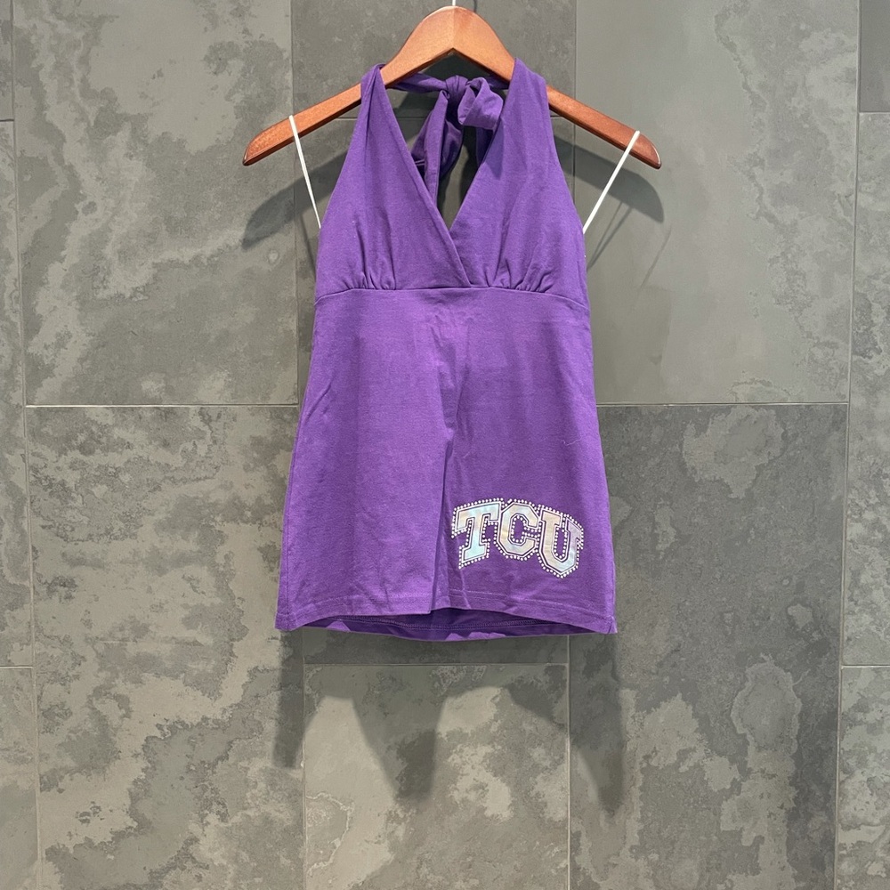 TCU embellished halter top